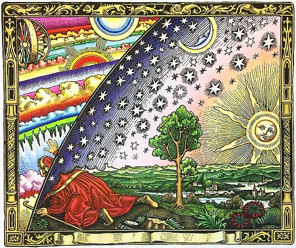 Flammarions Holzstich – erstmals erschienen in Latmosphère, Paris 1888, Künstler unbekannt