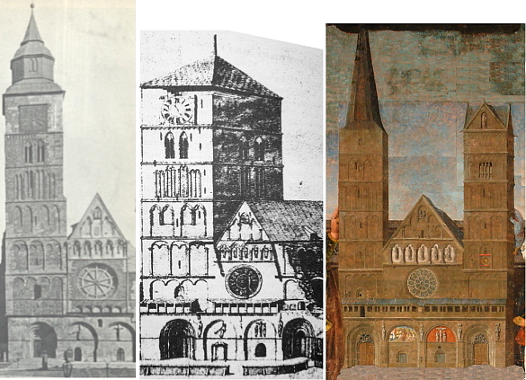 Hier sehen Sie historische Zeichnungen des Bremer Doms