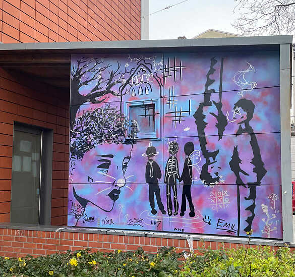 Hier sehen Sie Street-Art des Leistungskurses.